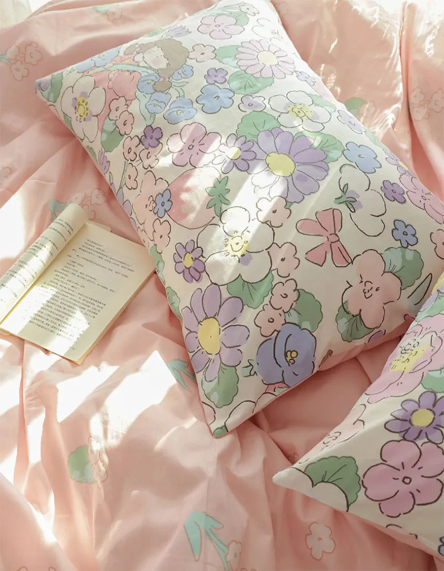 Комплект постельного белья с цветами в рустикальном стиле для