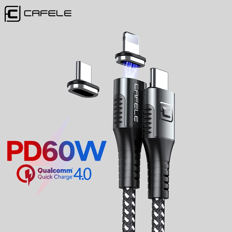 CAFELE Magnetic QC4.0 Type C Cable USB C PD Charging cable 5A USB C Charging cable for iPhone huawei xiaomi samsung Fast Charger