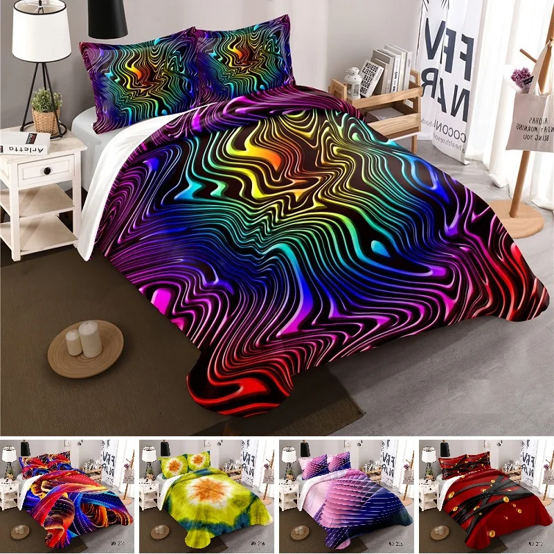 

Abstract patternl style HD Digital Print Bedding Sets Duvet Cover+ Pillowcase 2/3pcs Single/King/Queen bed set US/AU/EU size