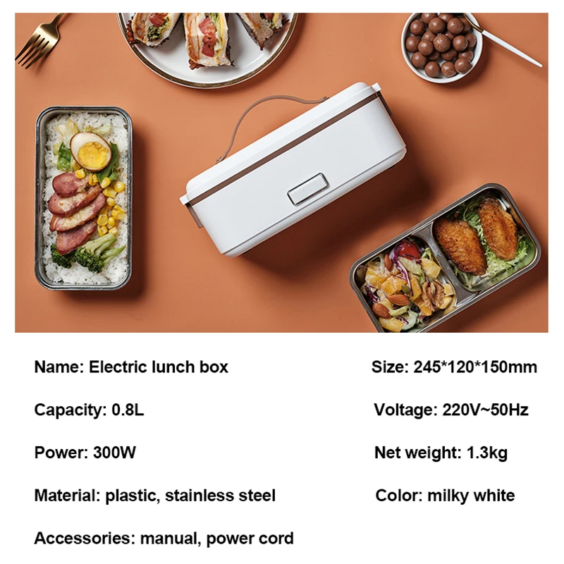 

Protable Electric lunch box Double-layer Food Heated container multicooker Food Storage Container Bento Lunch Box with handle