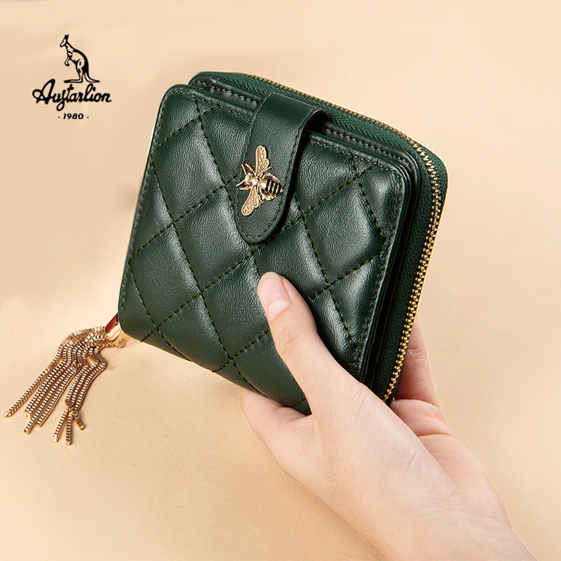 AUGTARLION многофункциональный женский кошелек Маленький милый короткий из овчины