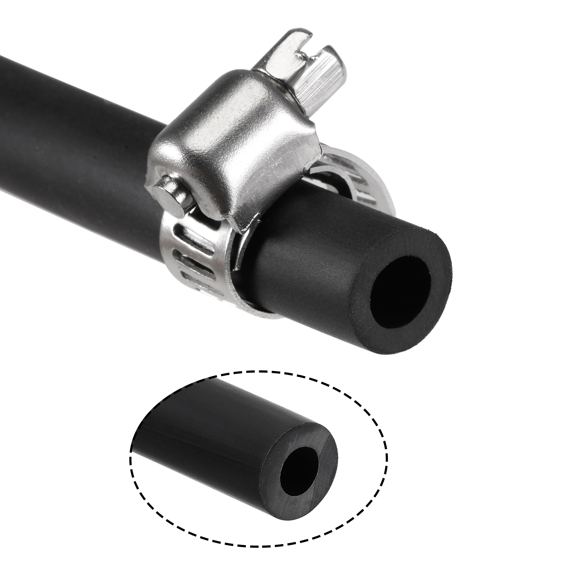 

uxcell Fuel Line Hose 5mm ID 10mm OD 16ft Oil Line & Fuel Pipe Rubber Water Hose Black, 6 Clamps