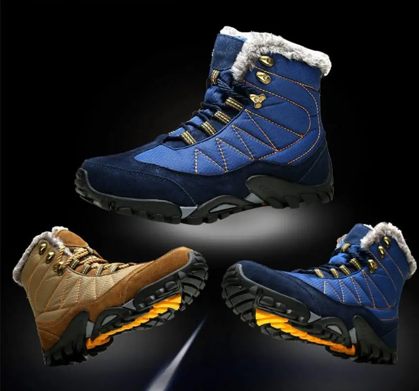 2020 Winter Warm Fur Snow Boots Male Shoes For Men Adult Fashion Cow Suede Walking Work Safety Ankle Footwear Sneakers 35——46|Зимние