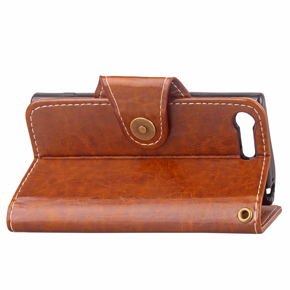 Винтажный Стильный деловой кожаный чехол-портмоне с откидной крышкой и
