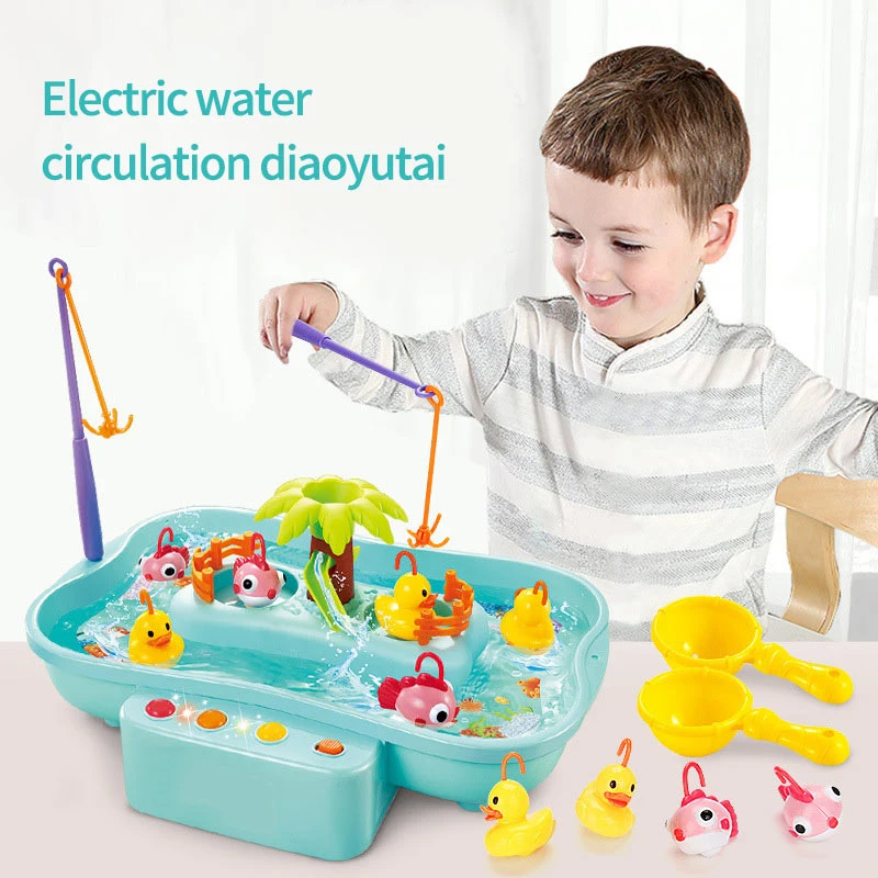 

Electric Fishing Toy Kid Fishing Toy Set Plastic Parent-Child Interactive Games Hand-Eye Coordination Toy For Children