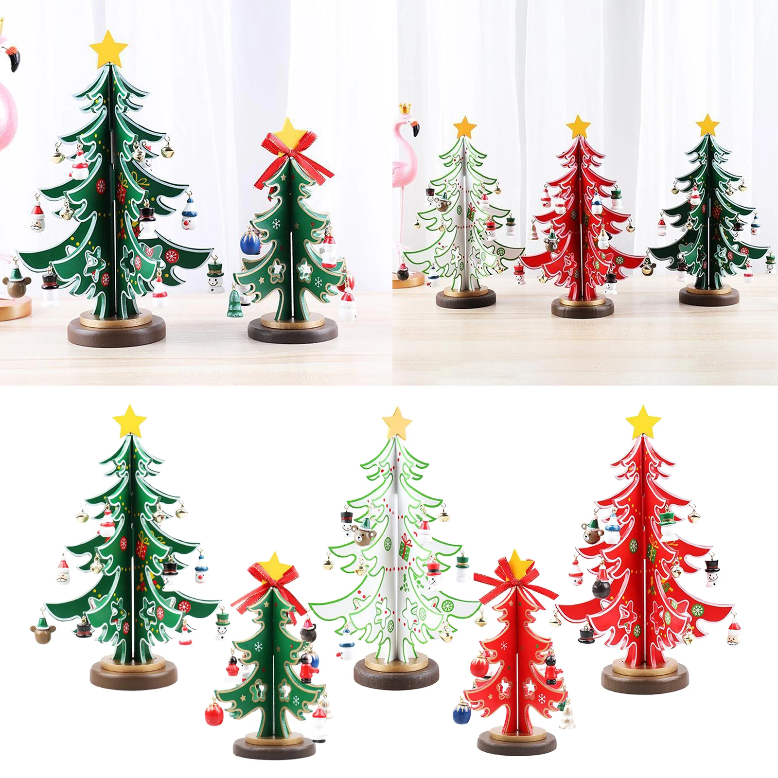 

Small Wooden Christmas Tree Ornaments Decoration Present, Perfect Desktop Decor,
