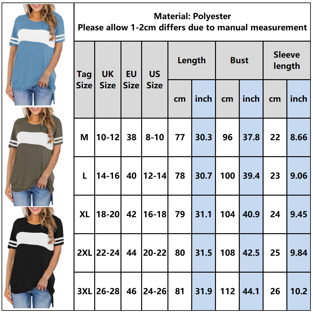 

Contrast Color Patchwork Loose Tee Shirt Ladies Clothes Color Block Short Sleeve T-shirt Summer Women O Neck Casual Tops D30