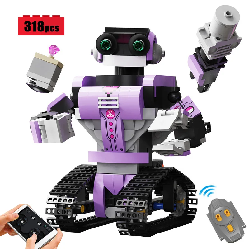 Программируемый фиолетовый робот с дистанционным управлением строительные
