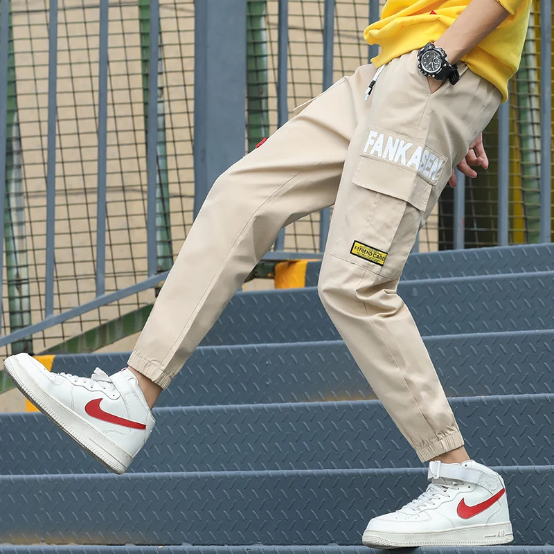 

New Cargo Pants Hip Hop Pants Men's 100% Cotton Trousers Men Harem Pants Multi-Pocket Man Sweatpants Streetwear Casual Pants