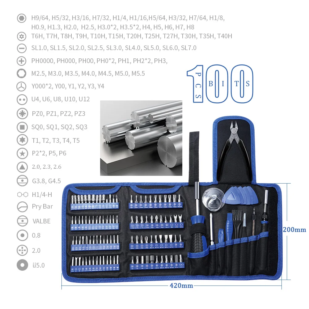 

KING'SDUN 118 Bits Precision ScrewDriver Set Bag Magnetic Screwdriver Set 118 In 1 Household Product Repair Tools Kit Portable