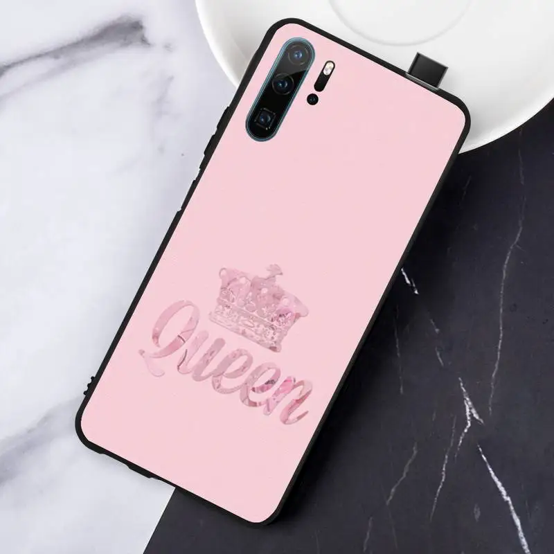 

Gold Queen princess crown Phone Case For Huawei honor Mate P 10 20 30 40 Pro 10i 9 10 20 8 x Lite