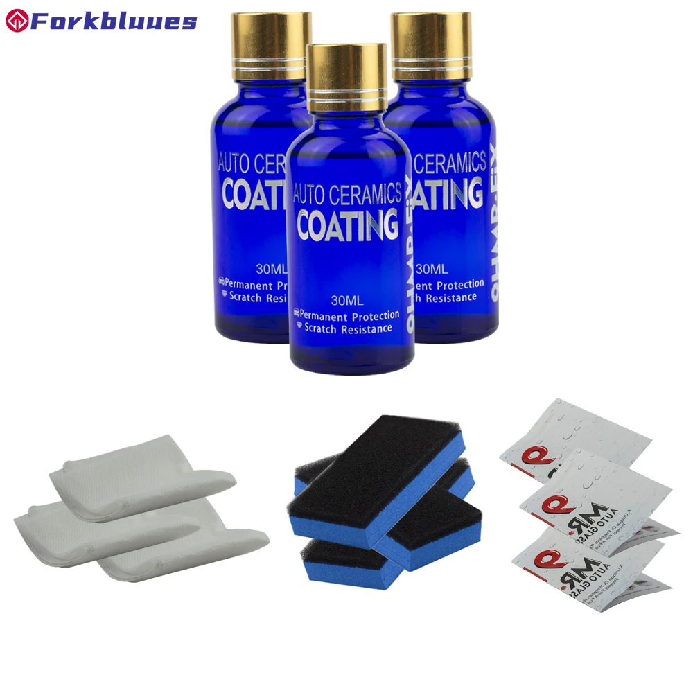 

3 шт. 9H автомобильное жидкое керамическое покрытие, супер комплект гидрофобного стеклянного покрытия полисилоксан и наноматериалы, керамик...