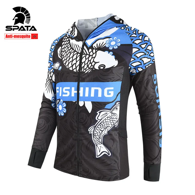 Профессиональные рубашки SPATA для рыбалки с защитой от комаров УФ стойкая