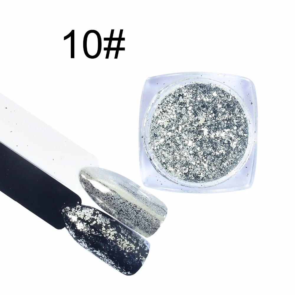 

1 BOX Aluminum Nail Flakes Sequins Powder Magic Mirror Glitters Irregular Pigment Nail Decoration
