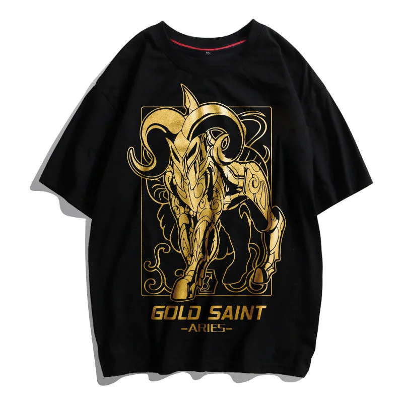 Saint Seiya T-shirt Short-Sleeved 2021 Summer New Twelve Constellation Printing Ins Super Fire Casual Oversized Loose Couple Top