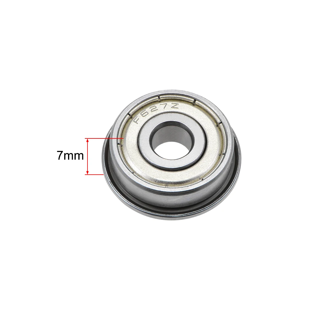 

uxcell F627ZZ Flange Ball Bearing 7x22x7mm Shielded Chrome Bearings 2pcs