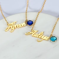 new fashion fashion jewelry customized name necklace stainless steel customized name necklace female diy birthday stone gift