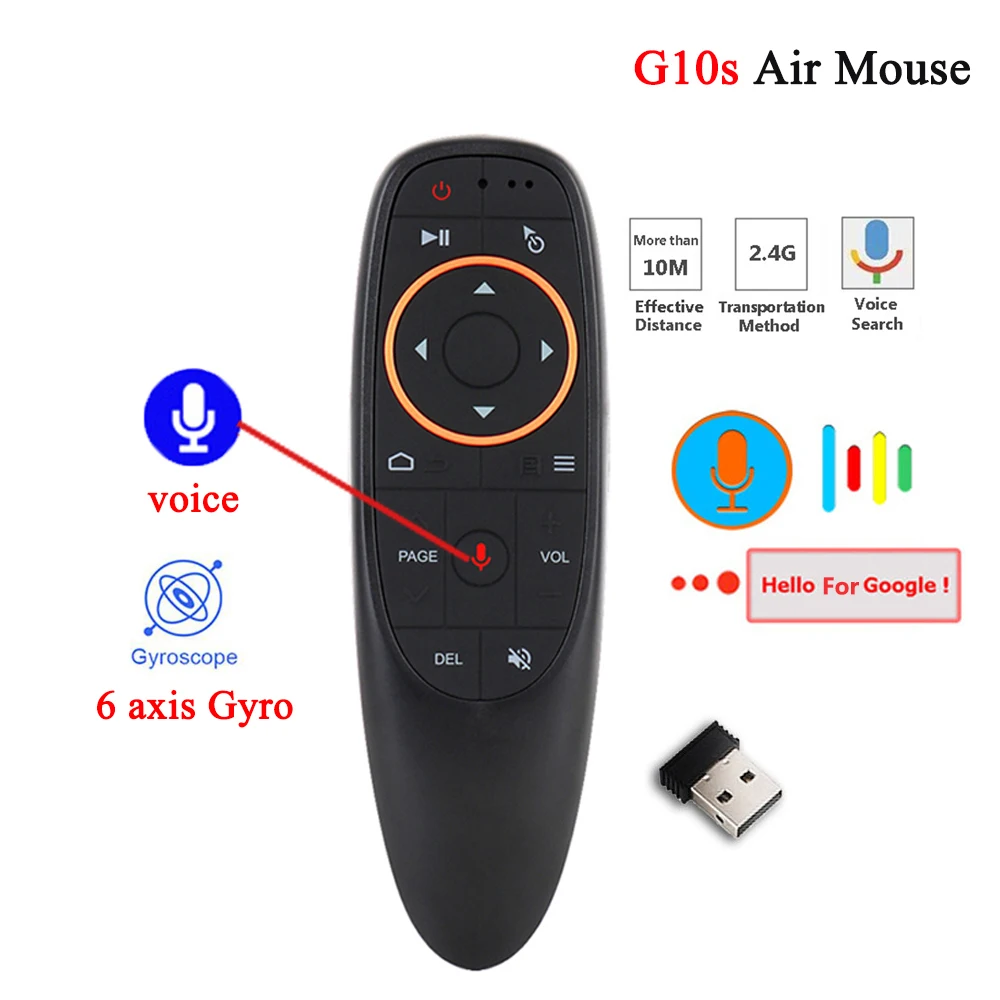 Voice Remote Control G10 S PRO 2.4G Wireless Air Mouse Gyroscope IR Learning For Android TV Box HK1 X96 Mini Max Plus PC | Электроника