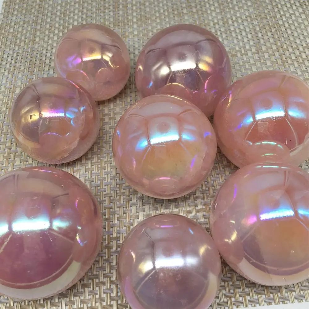 

angel aura rose quartz crystals ball natural stones and minerals gemstone sphere home decoration feng shui crafts