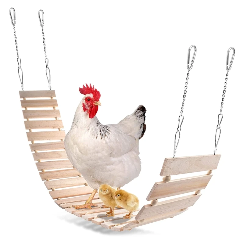

Chicken Toys Wood Swing Ladder Large Perch Total Length 44" for Parrot Macaw