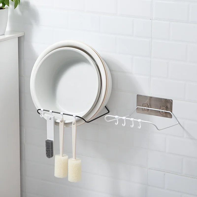 

Wall-mounted washbasin storage rack household non-perforated bathroom bathroom washbasin shelf put washbasin shelf hanger