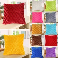 1pc cushion home plush pure color case pillow covers cotton linen decoration sofa simple fashion