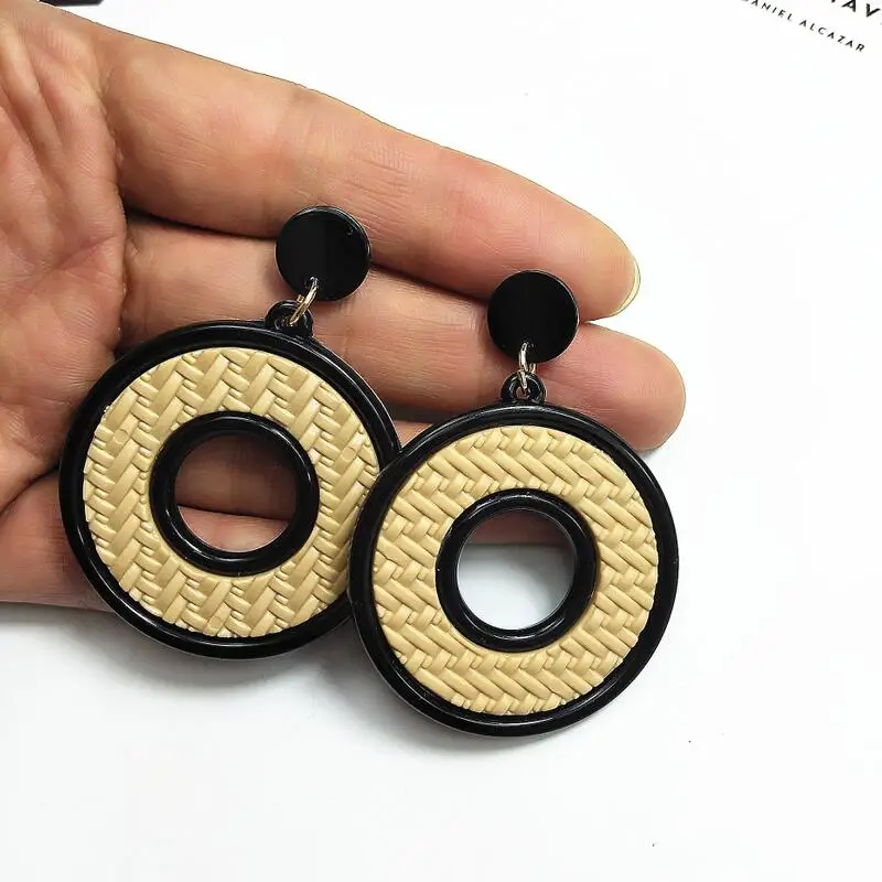 Винтажные большие геометрические серьги женские модные украшения новые