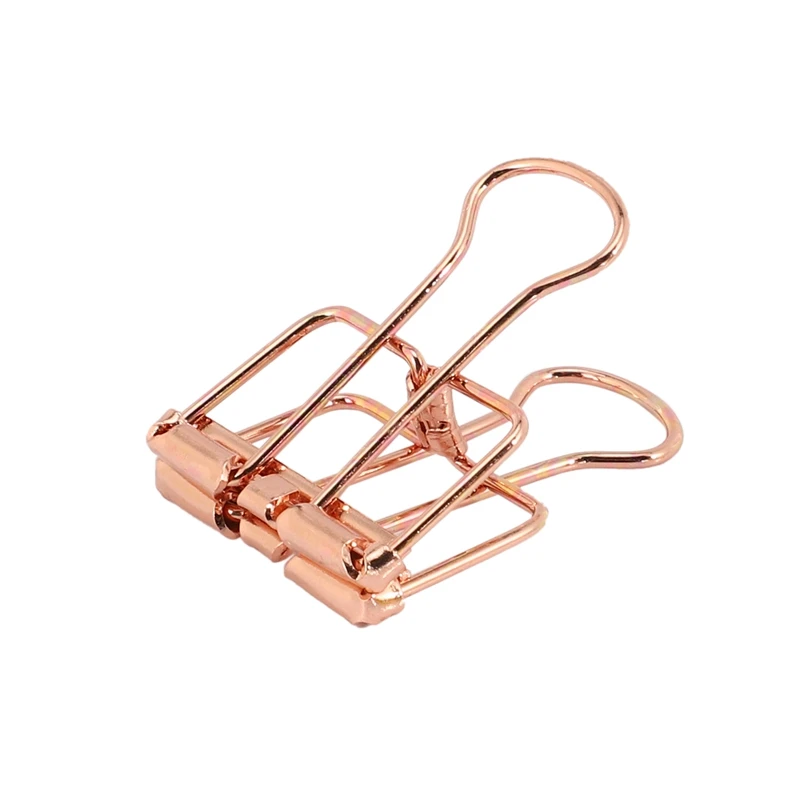 

rose gold hollowed out design binder clip for office school paper organizer stationery supply decorative metal clips