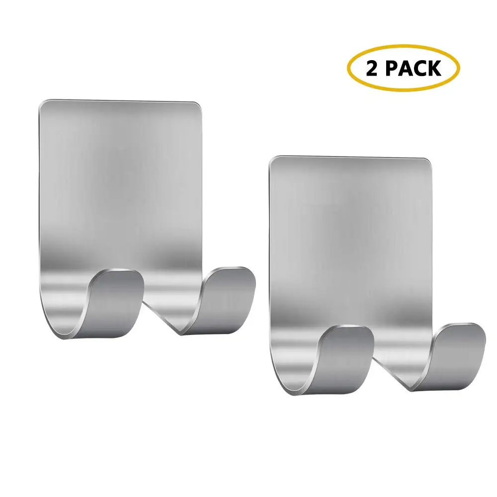 2 шт. самоклеящиеся крючки вешалки из нержавеющей стали|Крючки и направляющие| |
