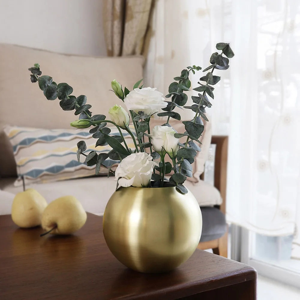 

Stainless Steel Vase Home Decor Unbreakable Metal Flower Vase Living Room Decoration Golden Polished Flowerpot Minimalist Crafts