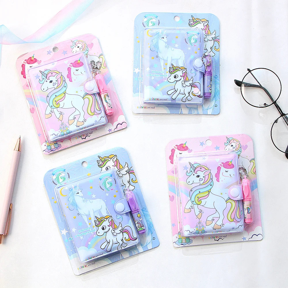 Kawaii единорог мультфильм блокнот шариковая ручка для записей канцелярские