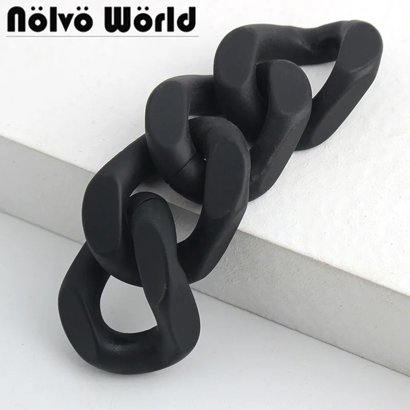 

1-5 pieces 27mm width 10cm Oversize matter black light weight chains use for women tote bag flaps decor chain