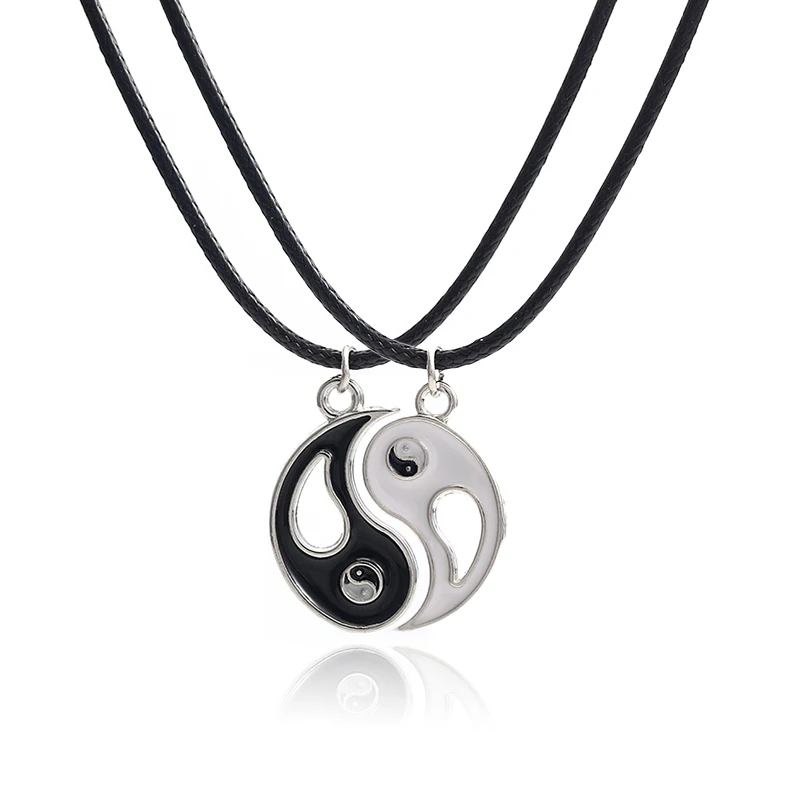 10 компл./лот черно-белые эмалевые Подвески Инь Янь Тай Чи Плавающие для пары