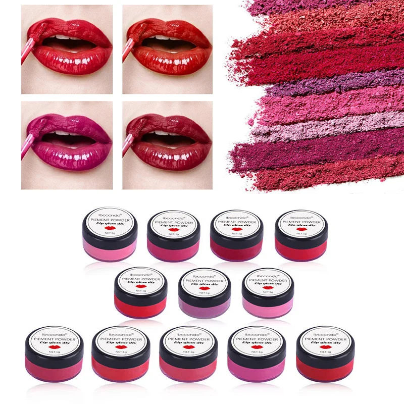 

38-65 colors Pigment Powder for Diy Lip Gloss Material Lip Glaze Pigment for DIY Lipgloss Making Kit Long Lasting Lips Makeup 1g