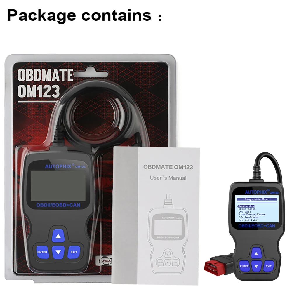 

Autophix OM123 OBD2 Professional Diagnostic Automotive Scanner Read Code Reader OBD 2 Car Tools Spanish Lifetime Free Update