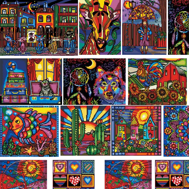 Домашний животный пейзаж персонаж 5D алмазная живопись крест набор узор наклейка