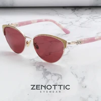 zenottic metal acetate cat eye sunglasses for women polarized sunglasses uv400 protection mirror driving shades female eyewear