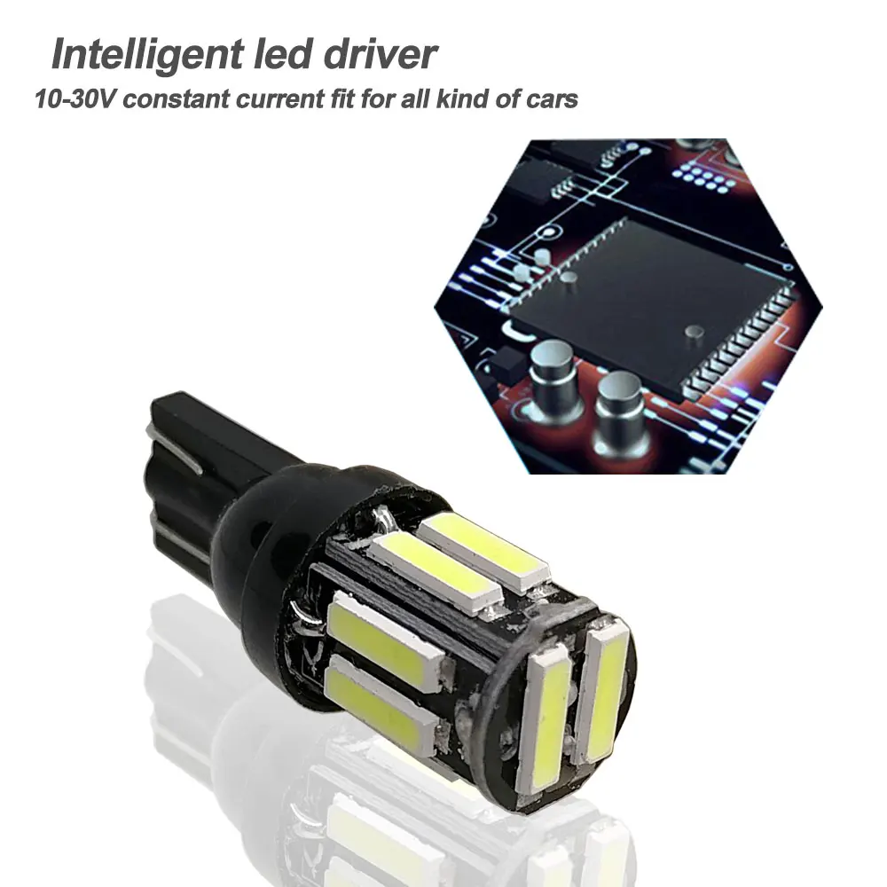 10 шт. T10 Led W5W светодиодные лампы 194 168 6000K белые автомобильные интерьерные Огни Авто