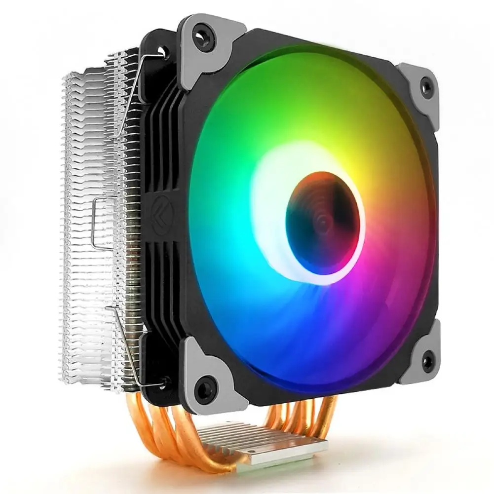 Enfriador de CPU 5 tubos calor con RGB вентилятор 4pin ШИМ 90 мм ventilador para computadora LGA775/115x/1366