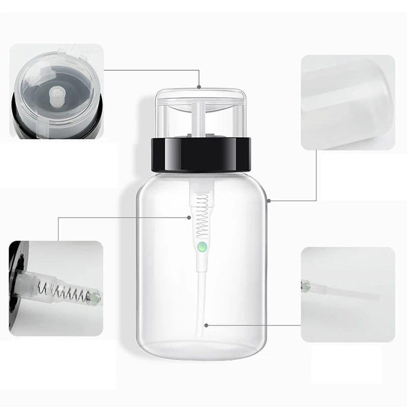 

HOOQICT 200ml Liquid Soap Dispensers Pump Bottle Nail Polish Remover Nail Art UV Gel Cleaner Storage Container Beauty Care Tool