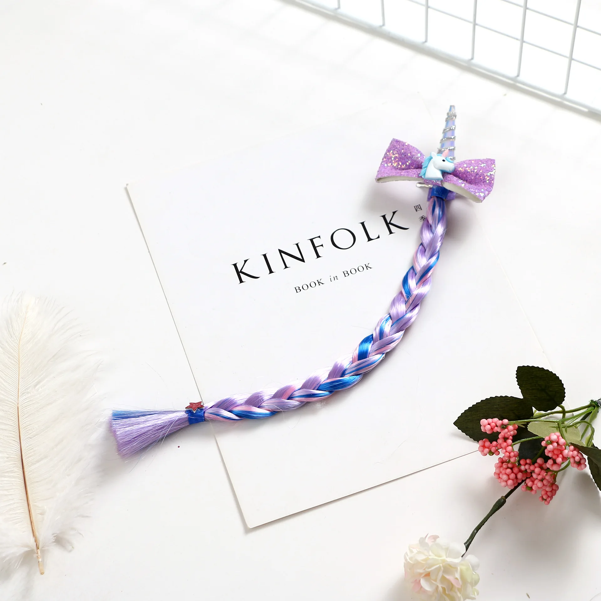 Милые заколки для волос в виде единорога с блестками и бантом Заколки маленьких