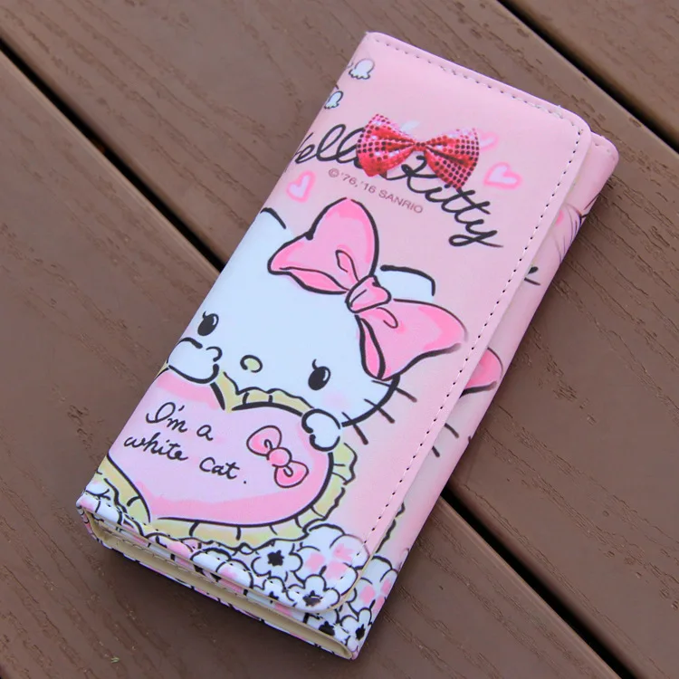 Милый кошелек hello kitty из искусственной кожи для девочек карман на молнии двойные