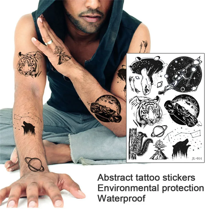 Водостойкие Временные татуировки наклейки 2 шт. искусственная Татуировка волка