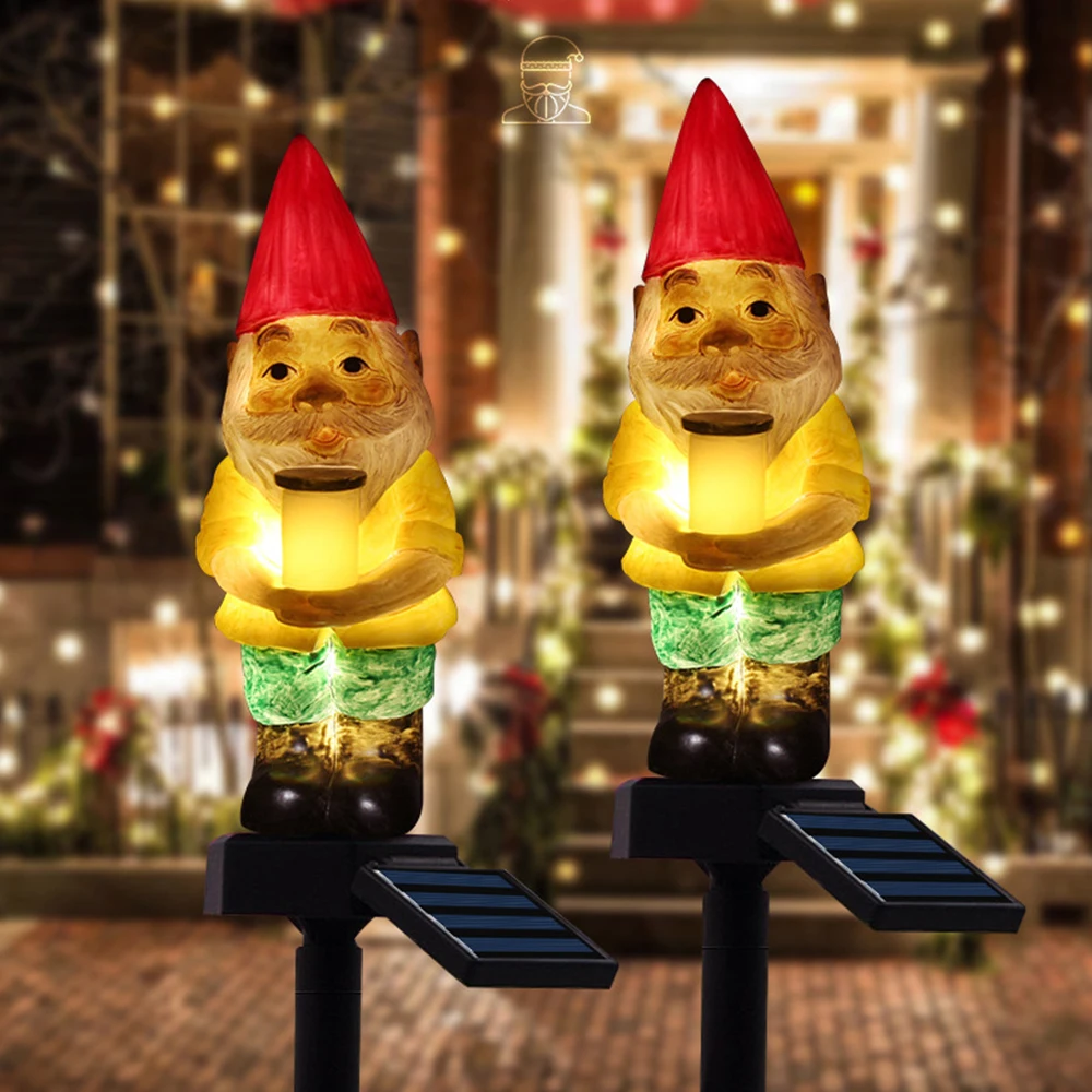 Открытый водостойкий солнечный светильник Рождественский Санта Клаус рассвет