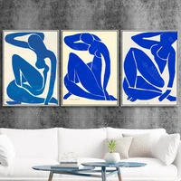 abstract blue human body decoration painting core simple canvas painting oil painting room wall decor painting core customzation