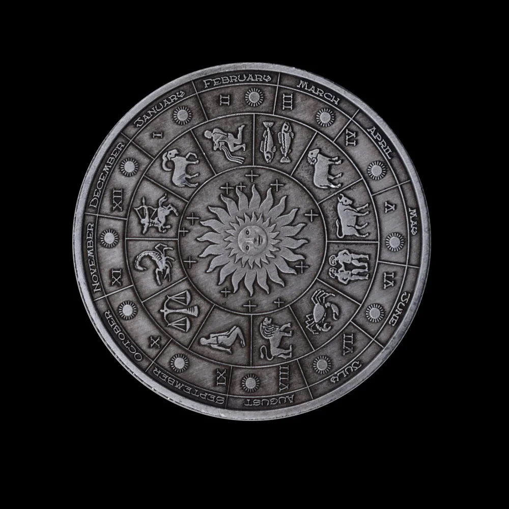 Exquisite 2019 New Retro Alloy 12 Constellation Pisces Commemorative Coin 5 Pieces / Set Coins Collectibles Gift | Дом и сад