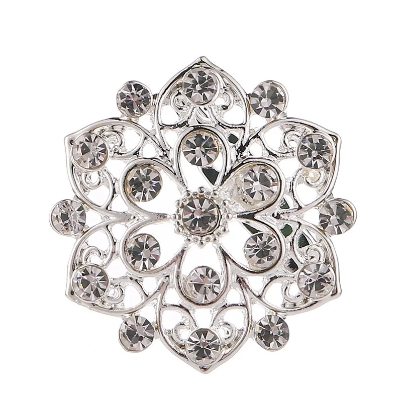 Высококачественная модная новая брошь серебряного цвета в форме цветка