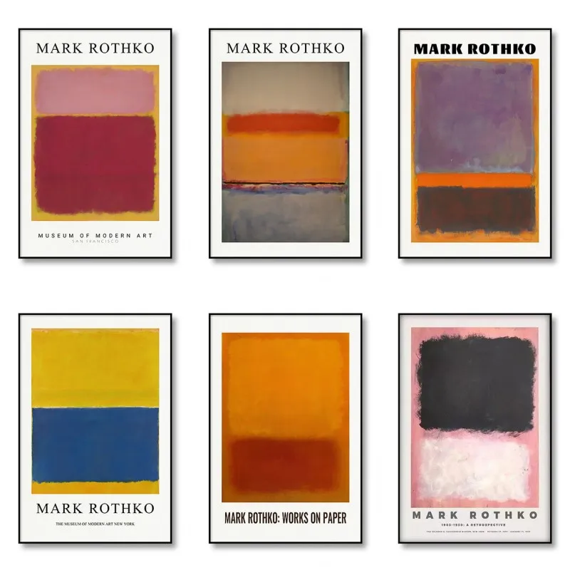 Картина на холсте Марк Ротко известный постер и принты абстрактная масляная