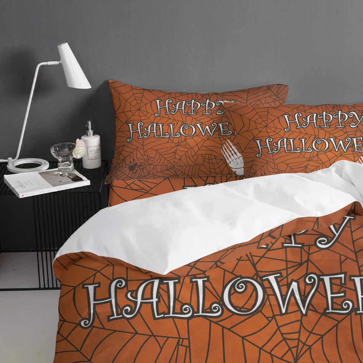Happy Halloween Декор постельное белье Винтаж цветочный дизайн ногтей коллекция 3/4 шт.