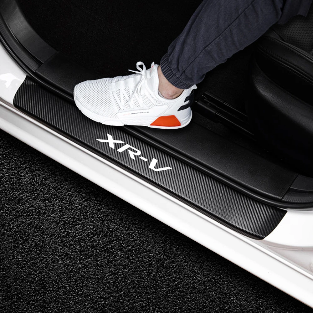 4 шт. защитные наклейки на порог двери автомобиля углеродное волокно для Honda Mugen